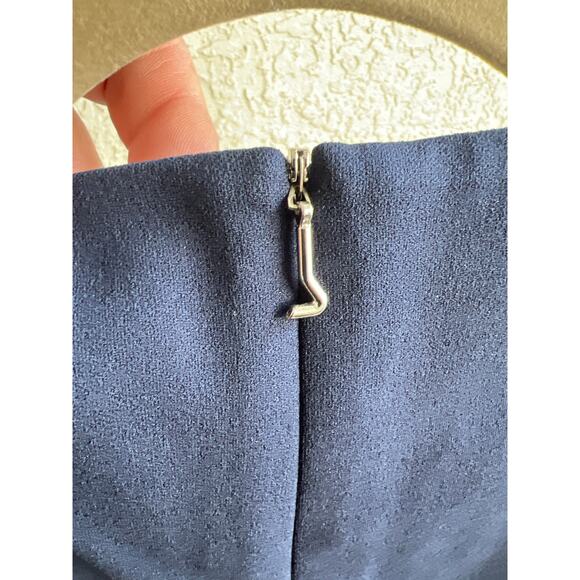 Tibi size 4 navy blue midi dress bell sleeves - Picture 6 of 7